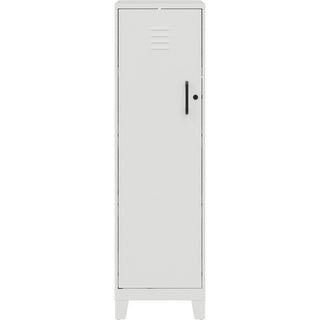 NuSparc Personal Locker - 4 Shelve(s) - for Office, Home, Sport Equipments, Toy, Game, Classroom, Playroom, Basement, Garage - Overall Size 53.3" x 14.2" x 18" - White - Steel - TAA Compliant