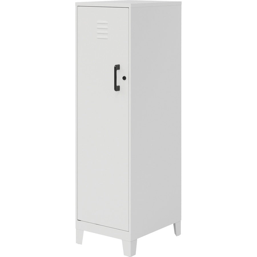 NuSparc Personal Locker - 4 Shelve(s) - for Office, Home, Sport Equipments, Toy, Game, Classroom, Playroom, Basement, Garage - Overall Size 53.3" x 14.2" x 18" - White - Steel - TAA Compliant