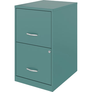 NuSparc File Cabinet - 14.2" x 18" x 24.5" - 2 x Drawer(s) for File - Letter - Vertical - Locking Drawer, Glide Suspension, Nonporous Surface - Teal - Baked Enamel - Steel - Recycled