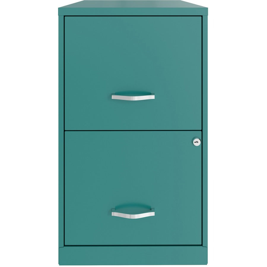 NuSparc File Cabinet - 14.2" x 18" x 24.5" - 2 x Drawer(s) for File - Letter - Vertical - Locking Drawer, Glide Suspension, Nonporous Surface - Teal - Baked Enamel - Steel - Recycled