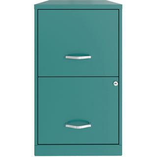 NuSparc File Cabinet - 14.2" x 18" x 24.5" - 2 x Drawer(s) for File - Letter - Vertical - Locking Drawer, Glide Suspension, Nonporous Surface - Teal - Baked Enamel - Steel - Recycled