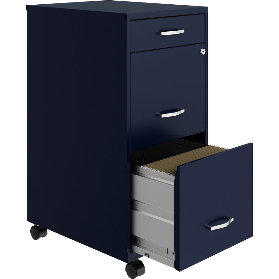 nusparc-mobile-file-cabinet-142-x-18-x-295-3-x-drawers-for-file-box-letter-mobility-locking-drawer-glide-suspension-3-4-drawer-extension-cam-lock-nonporous-surface-blue-painted-steel-recycled_nprvf318bmny - 4
