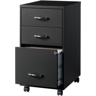 nusparc-3-drawer-organizer-metal-file-cabinet-142-x-18-x-267-3-x-drawers-for-file-box-letter-glide-suspension-3-4-drawer-extension-anti-tip-lockable-mobility-black-metal-recycled_nprvf318cmbk - 3