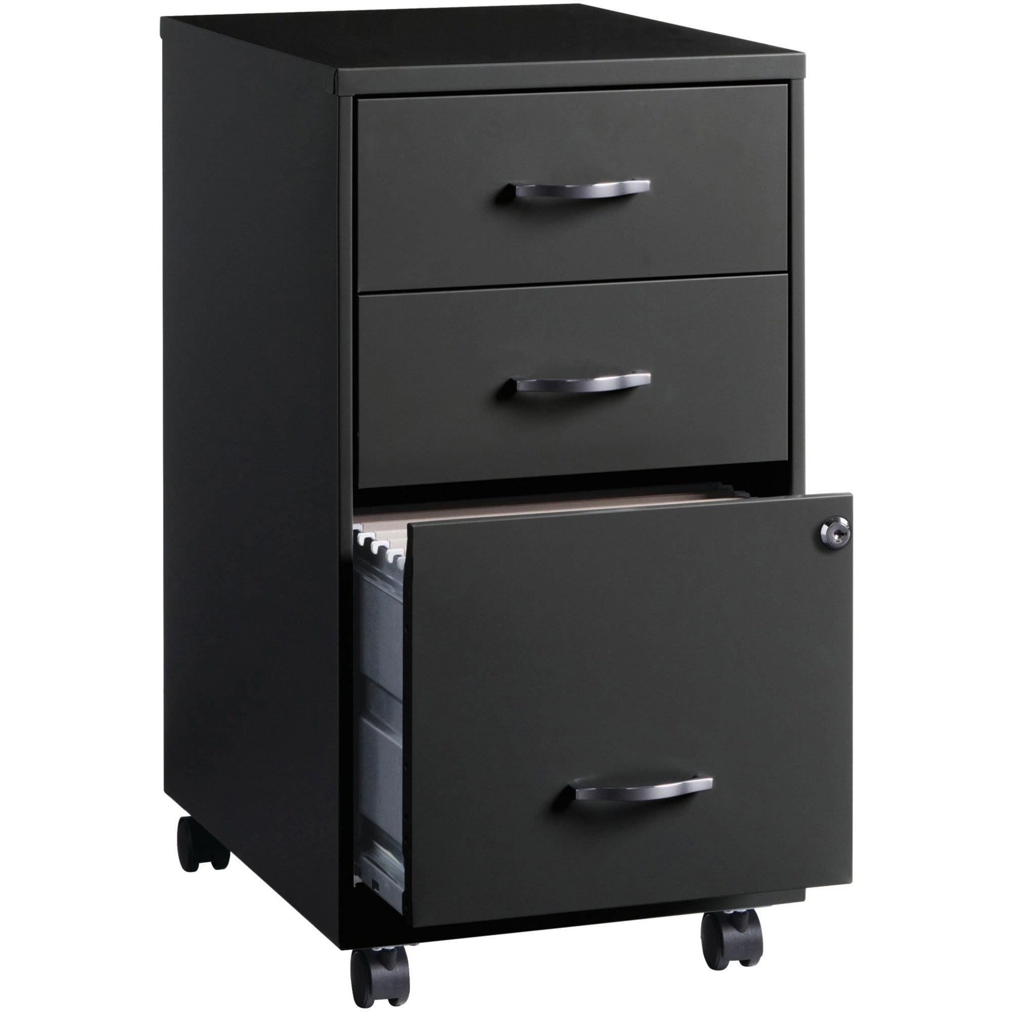 nusparc-3-drawer-organizer-metal-file-cabinet-142-x-18-x-267-3-x-drawers-for-file-box-letter-glide-suspension-3-4-drawer-extension-anti-tip-lockable-mobility-black-metal-recycled_nprvf318cmbk - 4