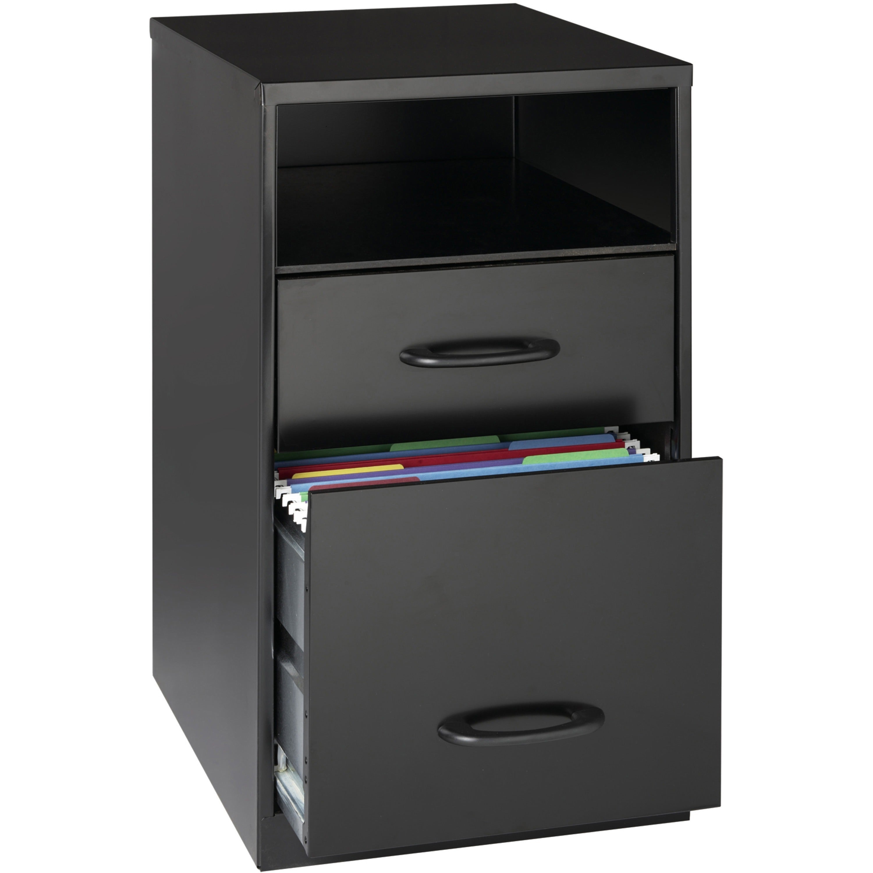 nusparc-file-organizer-cabinet-142-x-18-x-245-2-x-drawers-for-file-letter-glide-suspension-3-4-drawer-extension-anti-tip-nonporous-surface-black-metal-recycled_nprvf318ddbk - 1