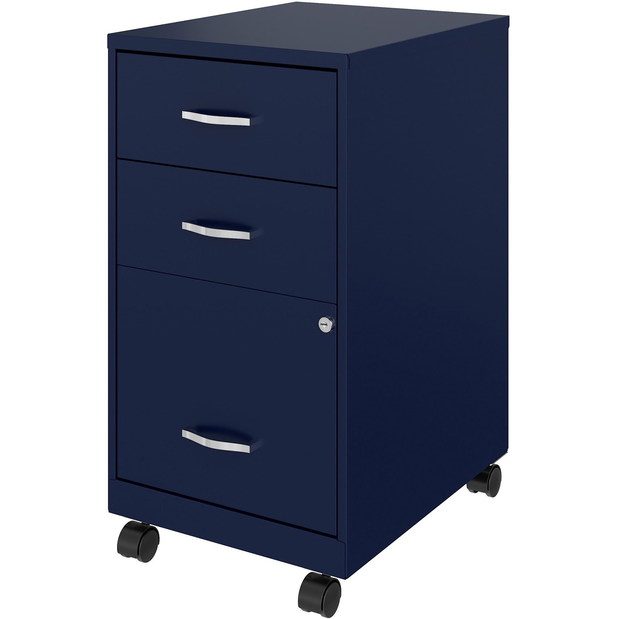 nusparc-3-drawer-organizer-metal-file-cabinet-142-x-18-x-267-3-x-drawers-for-file-box-letter-glide-suspension-3-4-drawer-extension-anti-tip-lockable-mobility-navy-metal-recycled_nprvf318cmny - 3