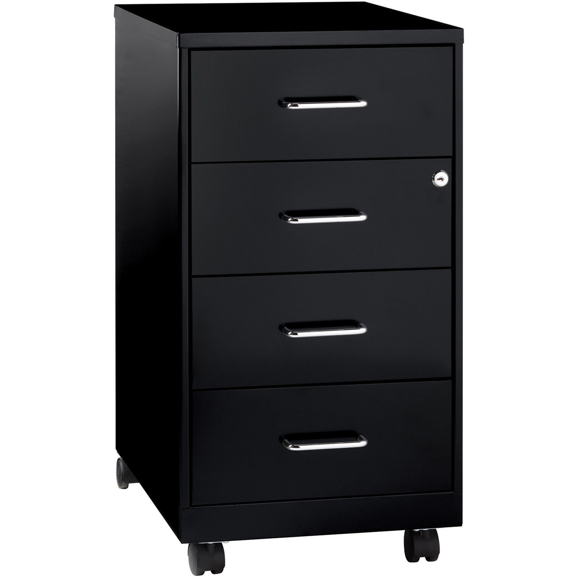 nusparc-mobile-storage-cabinet-142-x-18-x-265-4-x-drawers-letter-legal-mobility-glide-suspension-anti-tip-nonporous-surface-cam-lock-3-4-drawer-extension-black-painted-steel-recycled-assembly-required_nprvf418dmbk - 2
