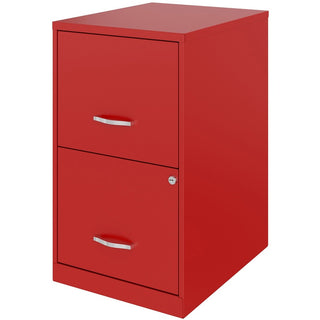 NuSparc File Cabinet - 14.2" x 18" x 24.5" - 2 x Drawer(s) for File - Letter - Vertical - Locking Drawer, Glide Suspension, Nonporous Surface - Red - Baked Enamel - Steel - Recycled
