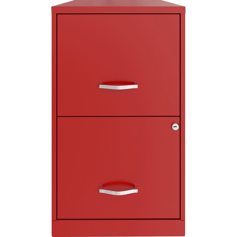 NuSparc File Cabinet - 14.2" x 18" x 24.5" - 2 x Drawer(s) for File - Letter - Vertical - Locking Drawer, Glide Suspension, Nonporous Surface - Red - Baked Enamel - Steel - Recycled