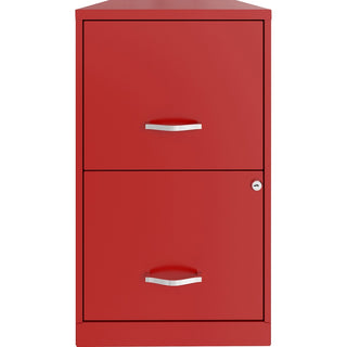 NuSparc File Cabinet - 14.2" x 18" x 24.5" - 2 x Drawer(s) for File - Letter - Vertical - Locking Drawer, Glide Suspension, Nonporous Surface - Red - Baked Enamel - Steel - Recycled