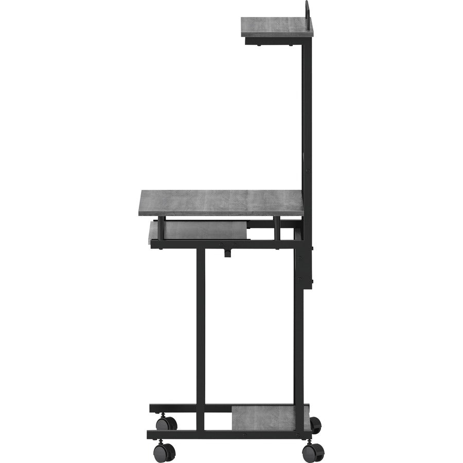 NuSparc Mobile Computer Workstation w/Keybrd Tray - For - Table TopWeathered Charcoal Laminate, Black Top - 110 lb Capacity x 23.60" Table Top Width x 20.60" Table Top Depth - 53.50" Height - Assembly Required - Medium Density Fiberboard (MDF) Top Ma