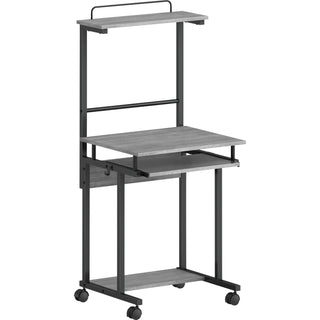 NuSparc Mobile Computer Workstation w/Keybrd Tray - For - Table TopWeathered Charcoal Laminate, Black Top - 110 lb Capacity x 23.60" Table Top Width x 20.60" Table Top Depth - 53.50" Height - Assembly Required - Medium Density Fiberboard (MDF) Top Ma