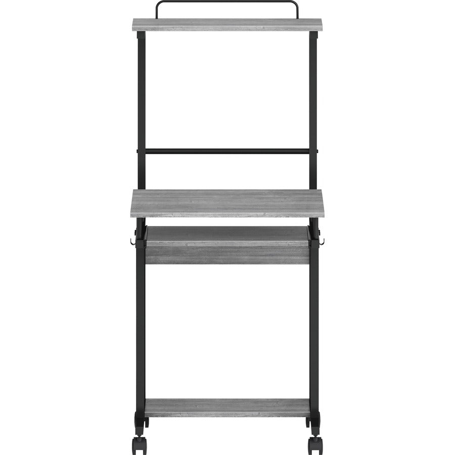 NuSparc Mobile Computer Workstation w/Keybrd Tray - For - Table TopWeathered Charcoal Laminate, Black Top - 110 lb Capacity x 23.60" Table Top Width x 20.60" Table Top Depth - 53.50" Height - Assembly Required - Medium Density Fiberboard (MDF) Top Ma