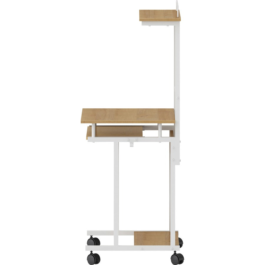 NuSparc Mobile Computer Workstation w/Keybrd Tray - For - Table TopMaple, White Top - 110 lb Capacity x 23.60" Table Top Width x 20.60" Table Top Depth - 53.50" Height - Assembly Required - Medium Density Fiberboard (MDF) Top Material - 1 Each