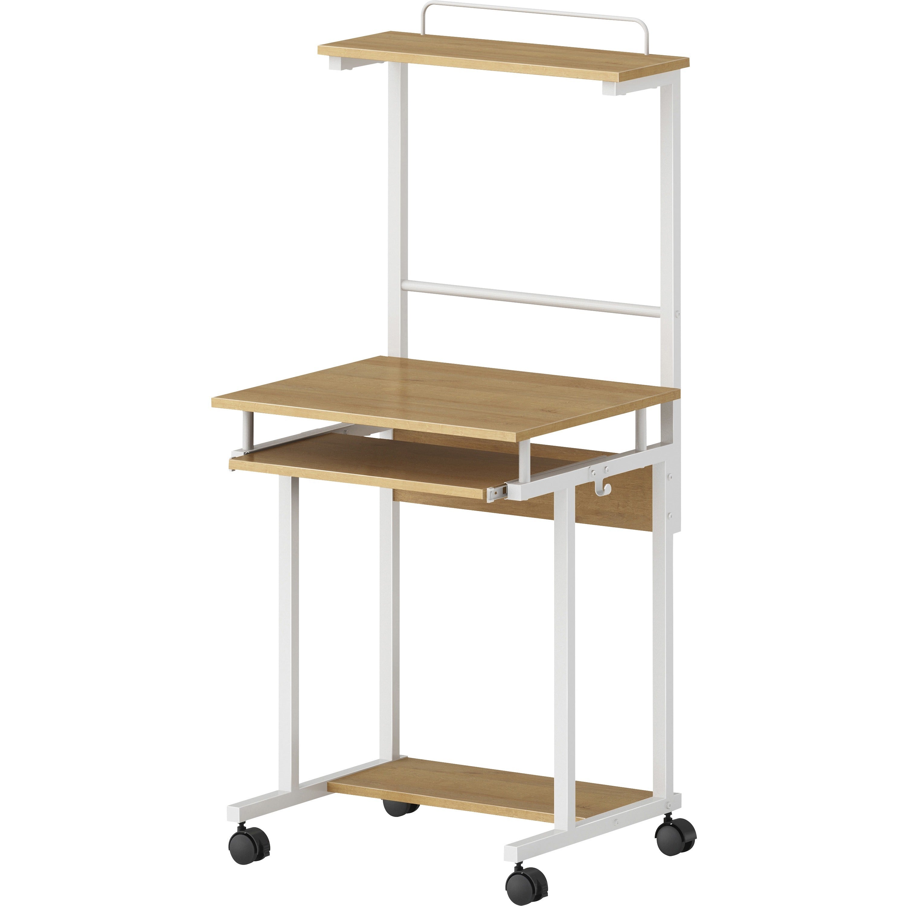 NuSparc Mobile Computer Workstation w/Keybrd Tray - For - Table TopMaple, White Top - 110 lb Capacity x 23.60" Table Top Width x 20.60" Table Top Depth - 53.50" Height - Assembly Required - Medium Density Fiberboard (MDF) Top Material - 1 Each - 4