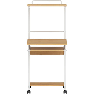 NuSparc Mobile Computer Workstation w/Keybrd Tray - For - Table TopMaple, White Top - 110 lb Capacity x 23.60" Table Top Width x 20.60" Table Top Depth - 53.50" Height - Assembly Required - Medium Density Fiberboard (MDF) Top Material - 1 Each
