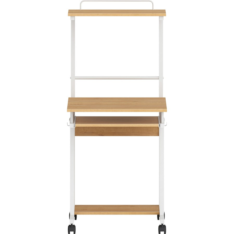NuSparc Mobile Computer Workstation w/Keybrd Tray - For - Table TopMaple, White Top - 110 lb Capacity x 23.60" Table Top Width x 20.60" Table Top Depth - 53.50" Height - Assembly Required - Medium Density Fiberboard (MDF) Top Material - 1 Each