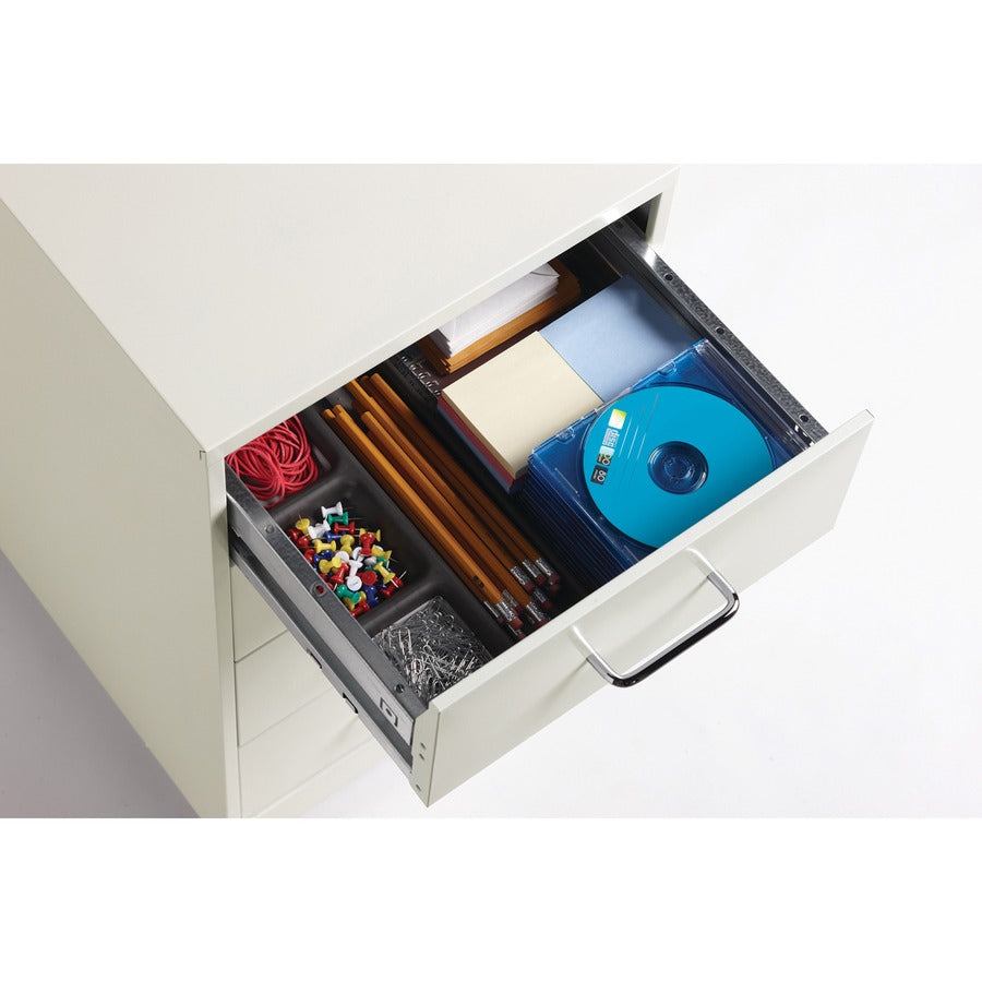 NuSparc Mobile Storage Cabinet - 14.2" x 18" x 26.5" - 4 x Drawer(s) - Letter, Legal - Mobility, Glide Suspension, Anti-tip, Nonporous Surface, Cam Lock, 3/4 Drawer Extension - White - Painted Steel - Recycled