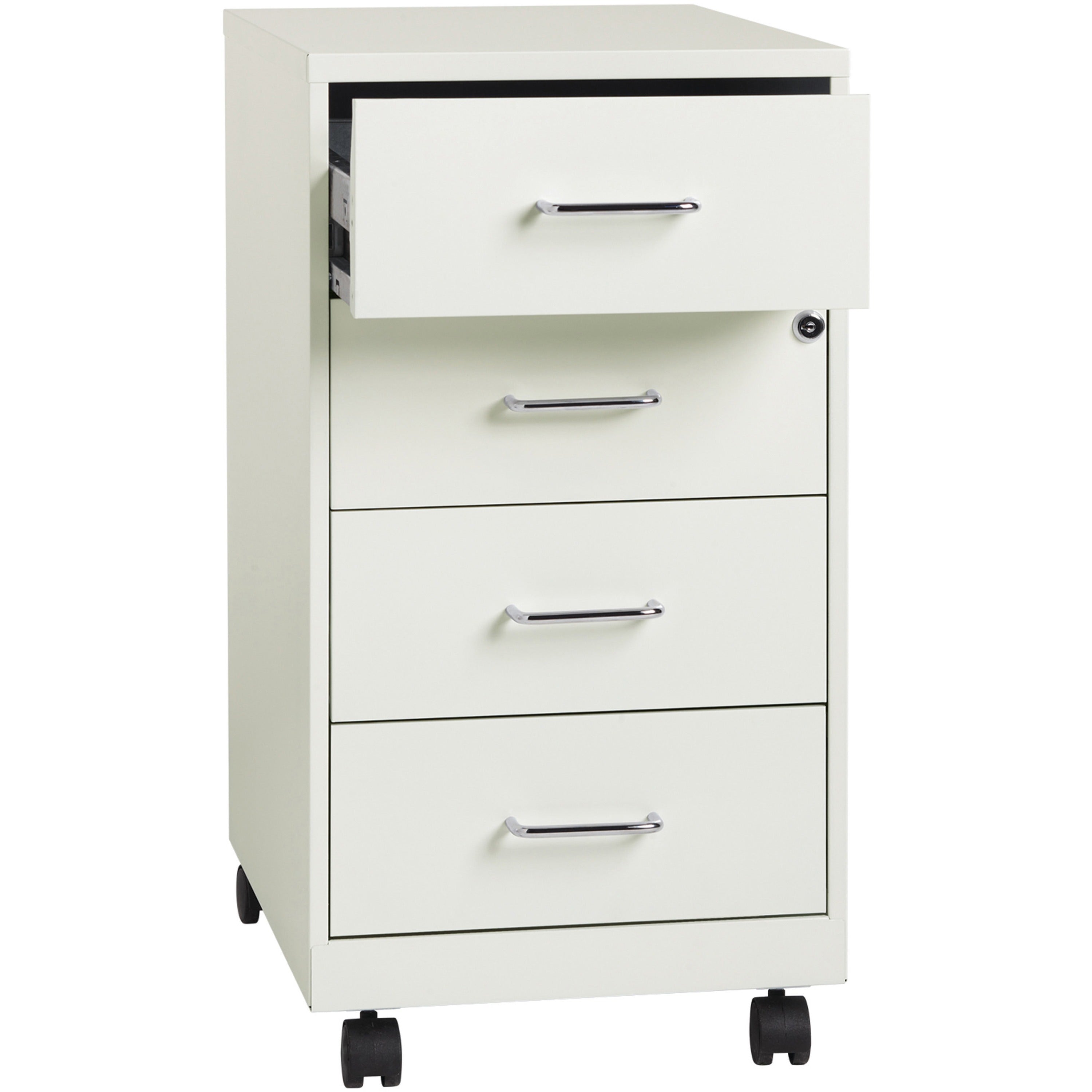 nusparc-mobile-storage-cabinet-142-x-18-x-265-4-x-drawers-letter-legal-mobility-glide-suspension-anti-tip-nonporous-surface-cam-lock-3-4-drawer-extension-white-painted-steel-recycled_nprvf418dmwe - 4