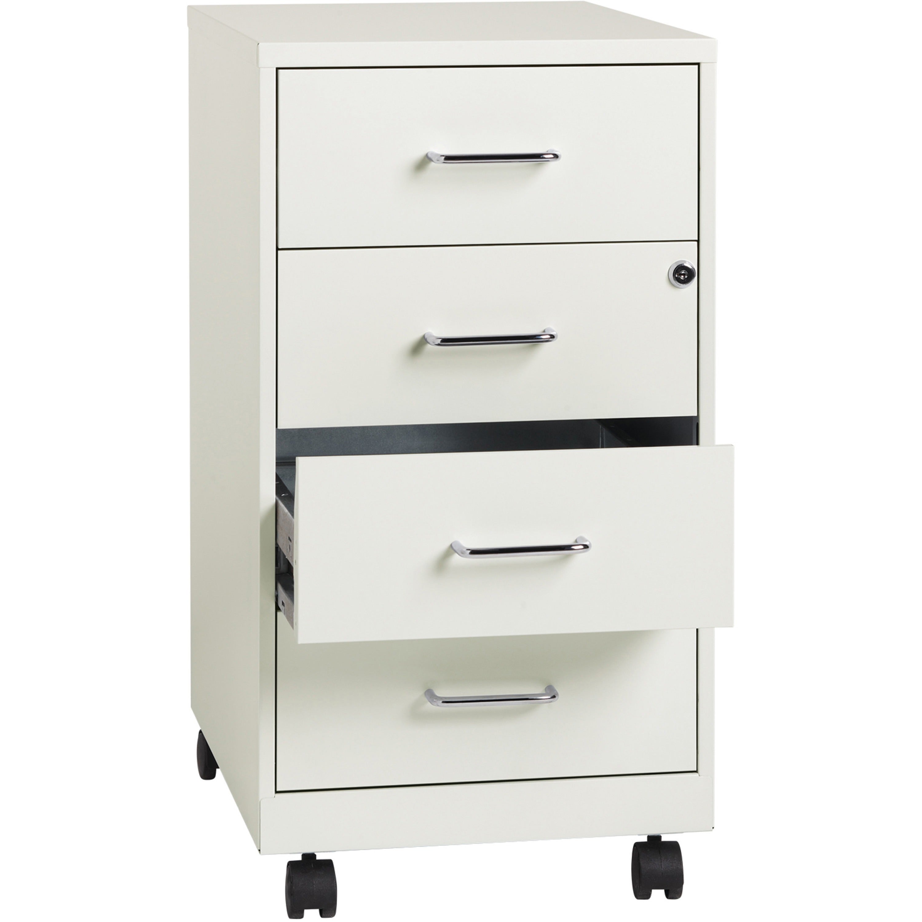 nusparc-mobile-storage-cabinet-142-x-18-x-265-4-x-drawers-letter-legal-mobility-glide-suspension-anti-tip-nonporous-surface-cam-lock-3-4-drawer-extension-white-painted-steel-recycled_nprvf418dmwe - 1
