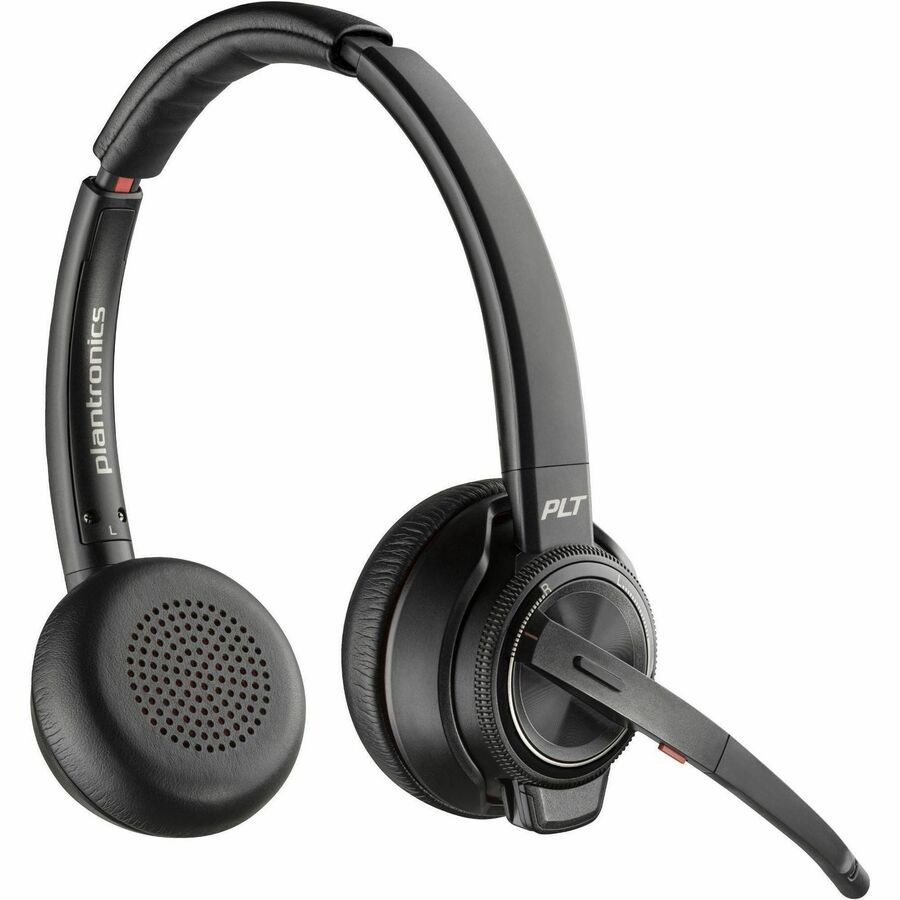 Poly Savi 8220-M Office Stereo DECT 1920-1930 MHz Headset TAA - Stereo - Wireless - Bluetooth/DECT - 590 ft - 32 Ohm - 20 Hz - 20 kHz - On-ear, Over-the-head - Binaural - Ear-cup - Noise Cancelling Microphone - Black - TAA Compliant