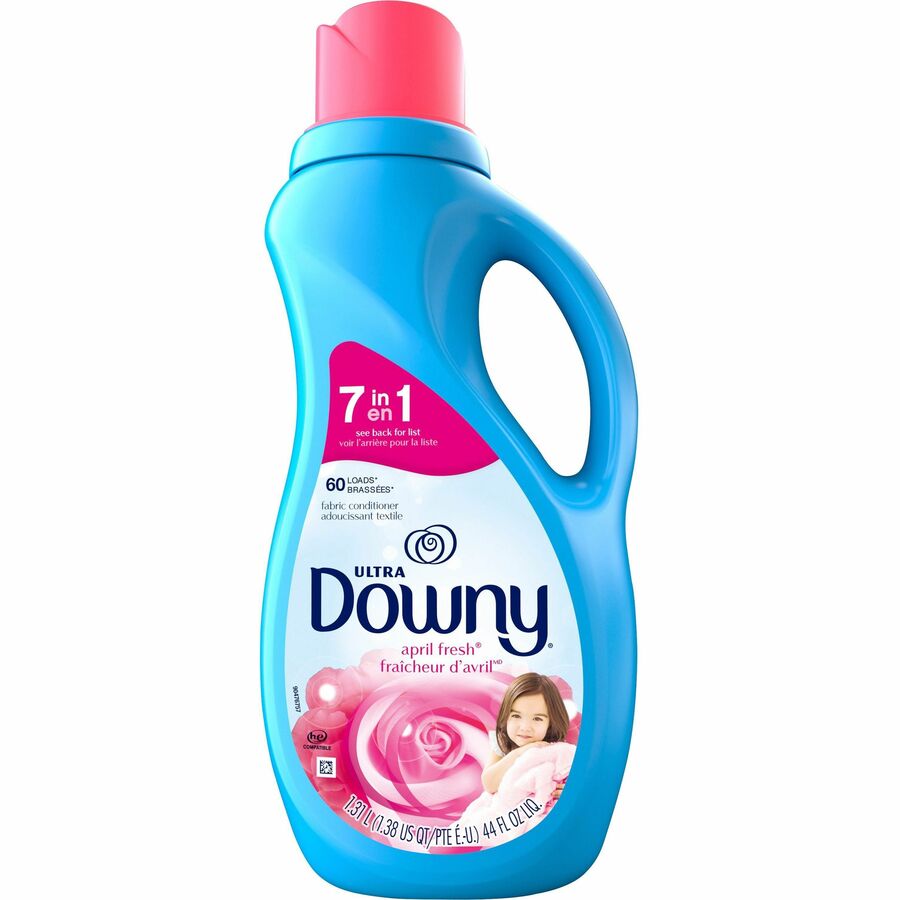 Downy Ultra Fabric Conditioner - For Fabric, Clothes - Liquid - 44 fl oz (1.4 quart) - April Fresh, Floral Scent - 6 / Carton - Pleasant Scent, Long Lasting - Light Blue