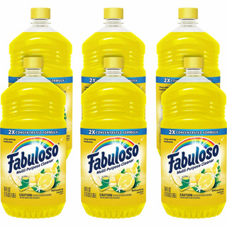 Fabuloso Multi-Purpose Cleaner - For Multipurpose, Multi Surface - Concentrate - 56 fl oz (1.8 quart) - Refreshing Lemon Scent - 6 / Carton - Rinse-free, Residue-free, Long Lasting, Pleasant Scent - Yellow