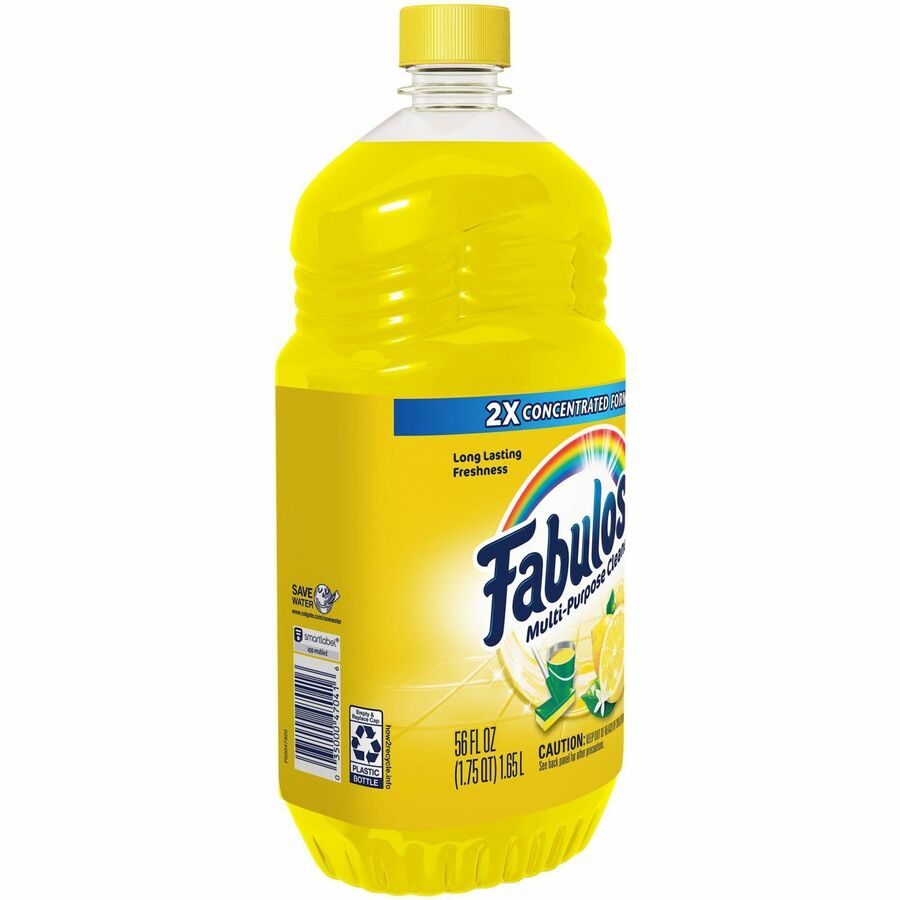 Fabuloso Multi-Purpose Cleaner - For Multipurpose, Multi Surface - Concentrate - 56 fl oz (1.8 quart) - Refreshing Lemon Scent - 6 / Carton - Rinse-free, Residue-free, Long Lasting, Pleasant Scent - Yellow