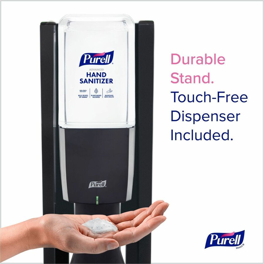 purell-es10-floor-stand-with-automatic-dispenser-floor-freestanding-graphite-for-high-traffic-area-sanitizing-dispenser-waiting-room-hallway-low-profile-base-lightweight-sturdy_goj8214ds - 2
