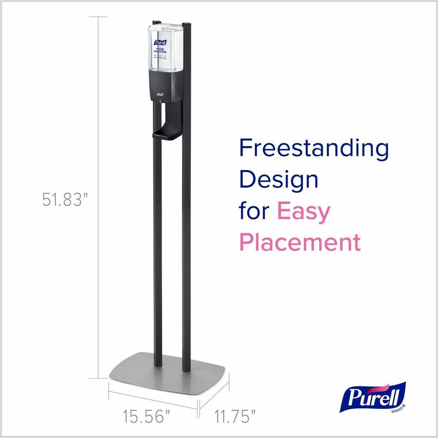 purell-es10-floor-stand-with-automatic-dispenser-floor-freestanding-graphite-for-high-traffic-area-sanitizing-dispenser-waiting-room-hallway-low-profile-base-lightweight-sturdy_goj8214ds - 3