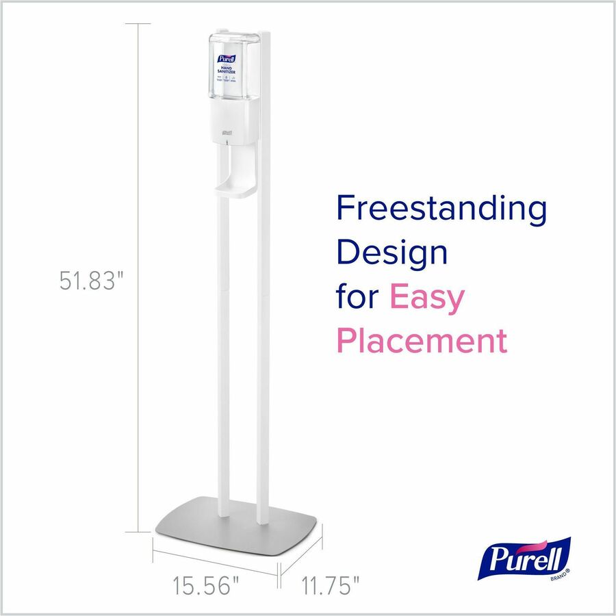 purell-es10-floor-stand-with-automatic-dispenser-floor-freestanding-white-for-sanitizing-dispenser-high-traffic-area-waiting-room-hallway-sturdy-low-profile-base-lightweight_goj8210ds - 3