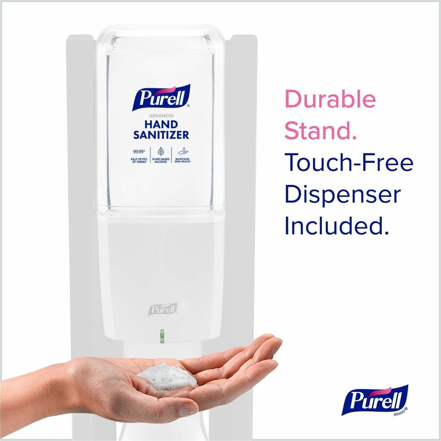 purell-es10-floor-stand-with-automatic-dispenser-floor-freestanding-white-for-sanitizing-dispenser-high-traffic-area-waiting-room-hallway-sturdy-low-profile-base-lightweight_goj8210ds - 2