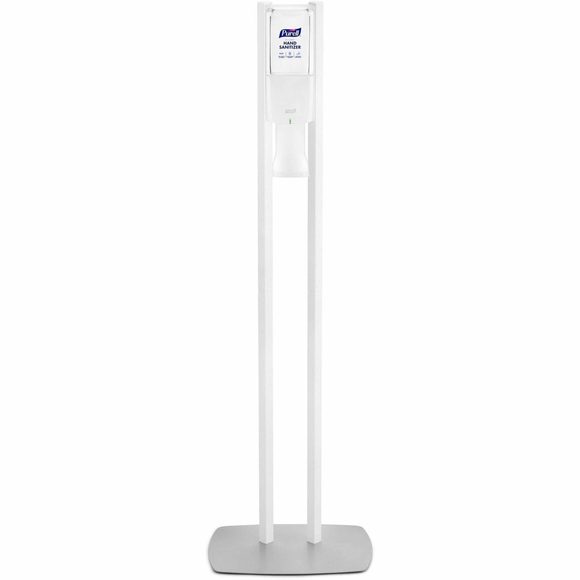 purell-es10-floor-stand-with-automatic-dispenser-floor-freestanding-white-for-sanitizing-dispenser-high-traffic-area-waiting-room-hallway-sturdy-low-profile-base-lightweight_goj8210ds - 1
