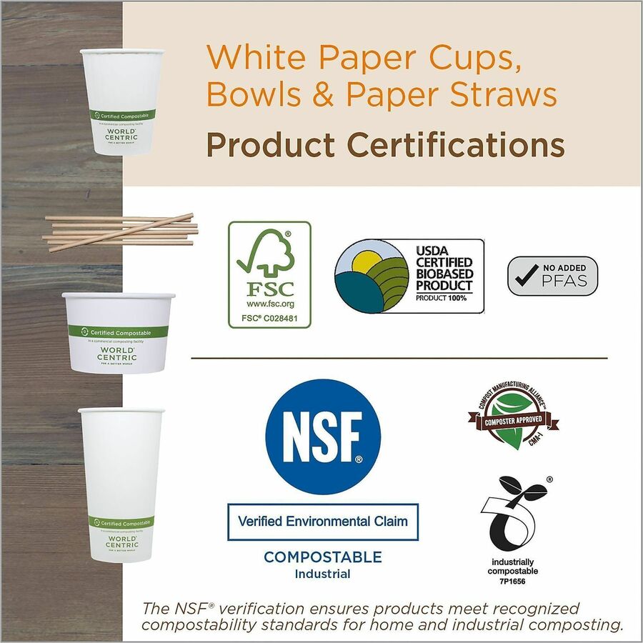Double Wall Paper Hot Cups, 16 oz, White, 600/Carton