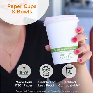 Double Wall Paper Hot Cups, 16 oz, White, 600/Carton