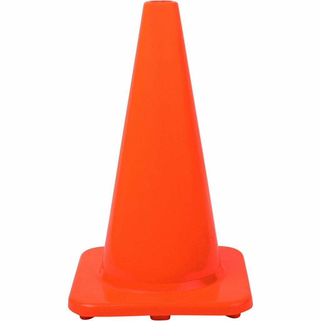 Tatco 18" Traffic Cone - 1 Each - Sturdy - Polyvinyl Chloride (PVC) - Orange