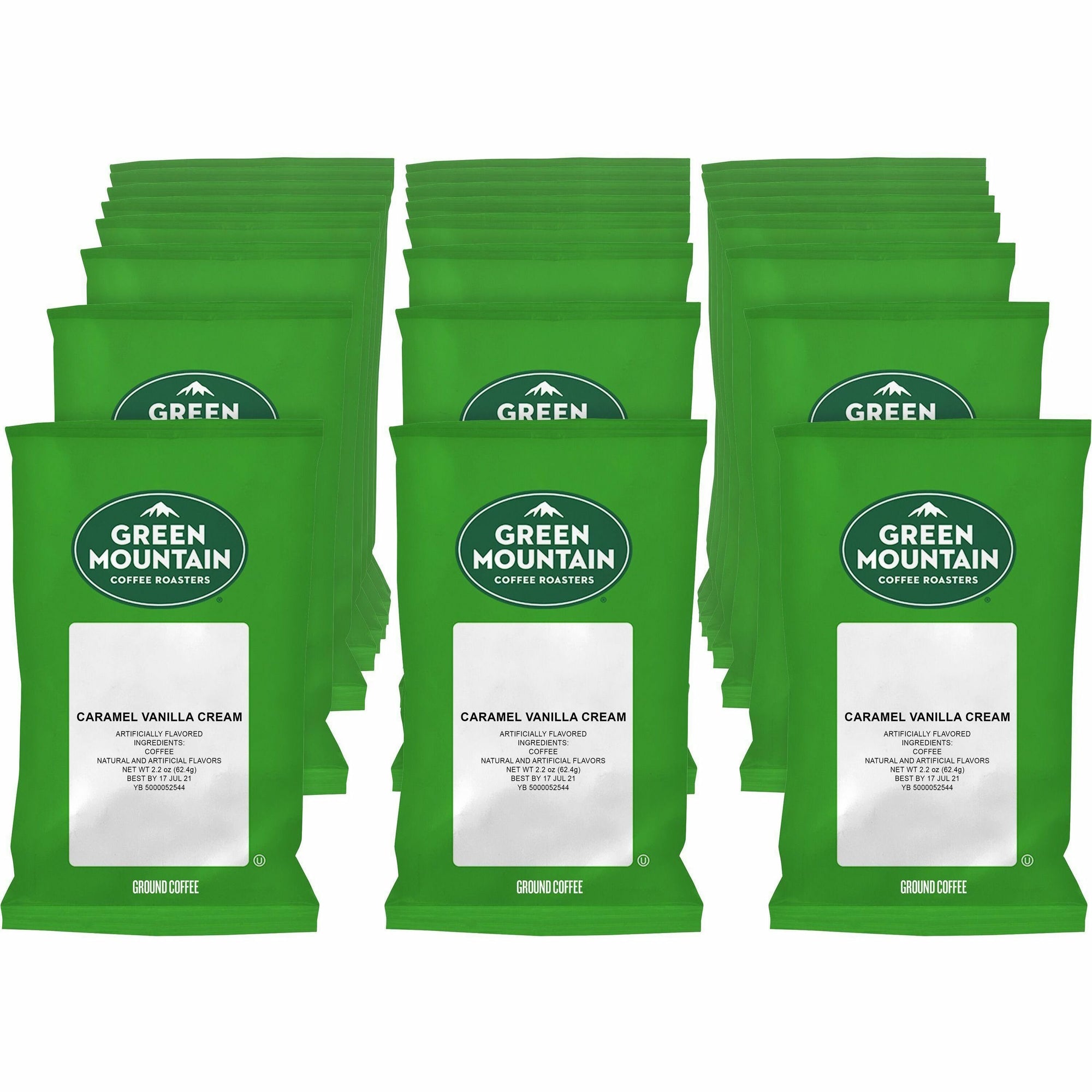 Green Mountain Coffee Roasters Caramel Vanilla Cream Coffee - Light - 2.2 oz - 50 / Carton