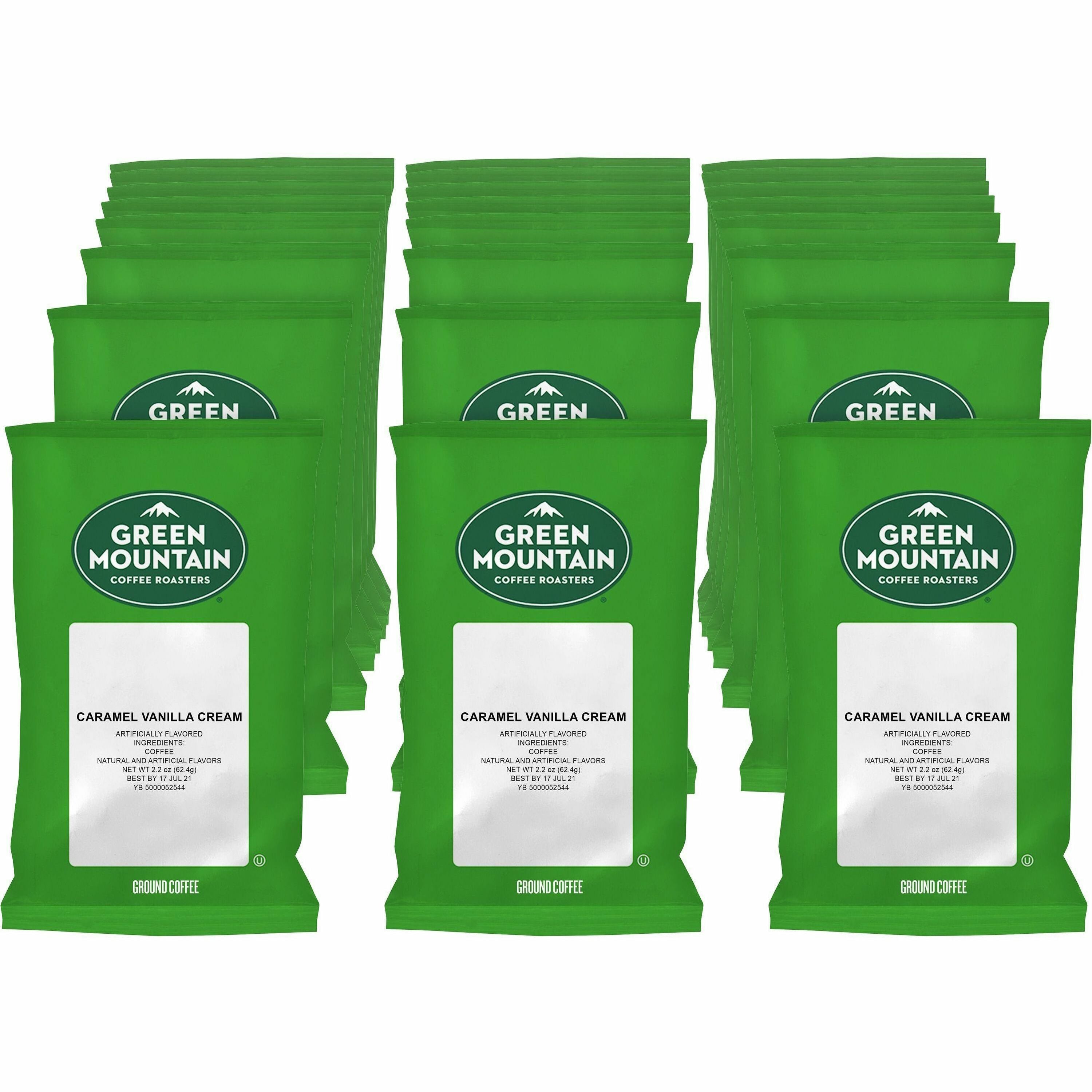 Green Mountain Coffee Roasters Caramel Vanilla Cream Coffee - Light - 2.2 oz - 50 / Carton