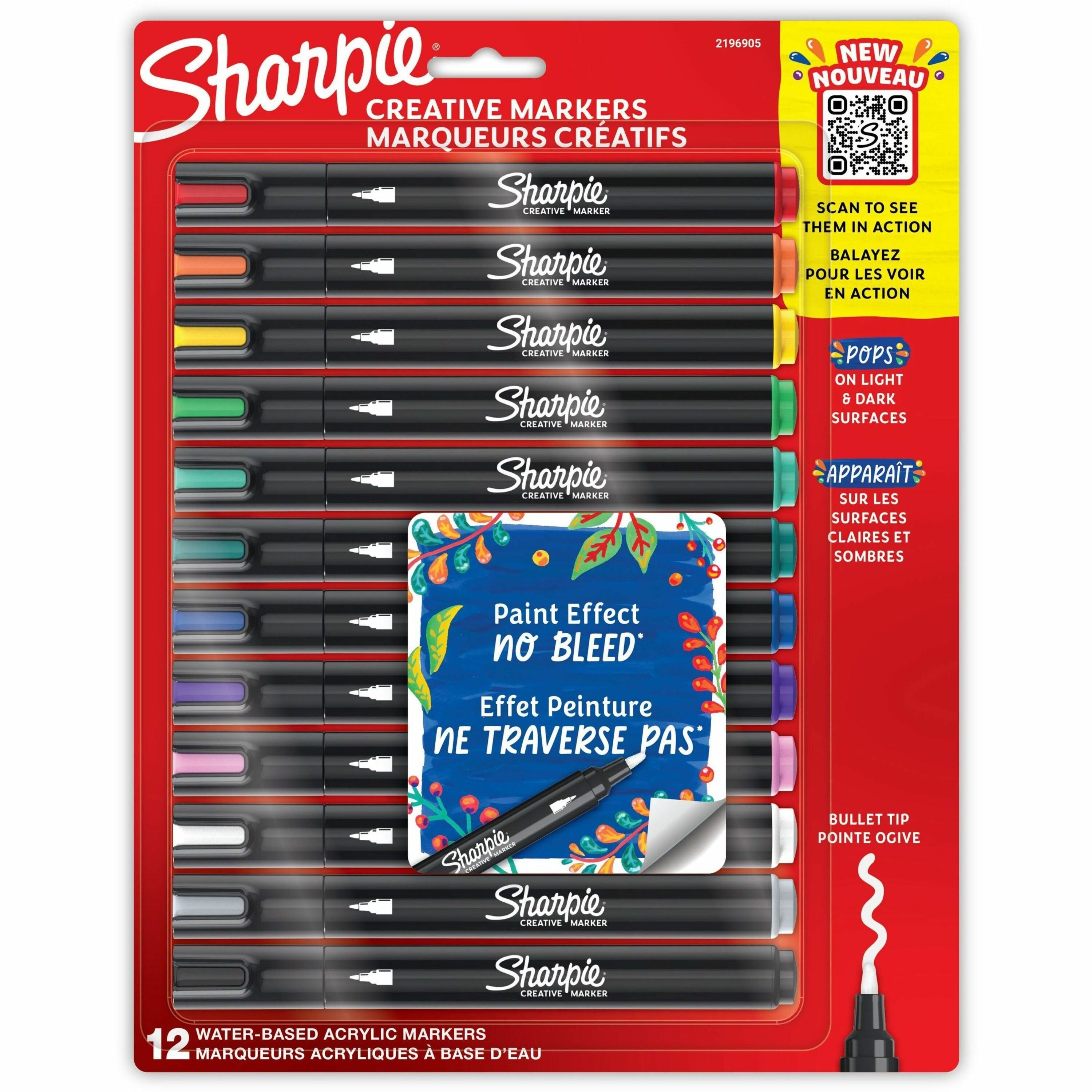 Creative Markers, Medium Bullet Tip, Assorted Colors, 12/Pack