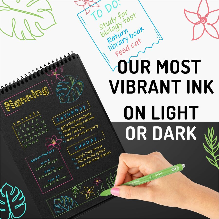 InkJoy Gel Bright Retractable Pen, Medium 0.7 mm, White Ink, White Barrel, 3/Pack