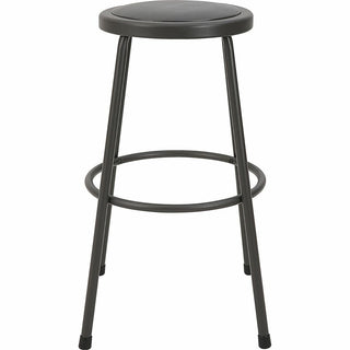 Lorell Metal Shop Stool - Vinyl Seat - Light Gray - Metal - 1 Each