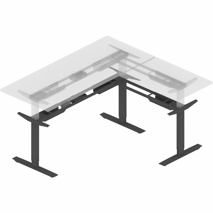 Lorell Sit-Stand 3rd-Leg Base - Black Base - 275 lb Capacity - 45" Height x 51.60" Width x 26.40" Depth - Assembly Required - 1 Each