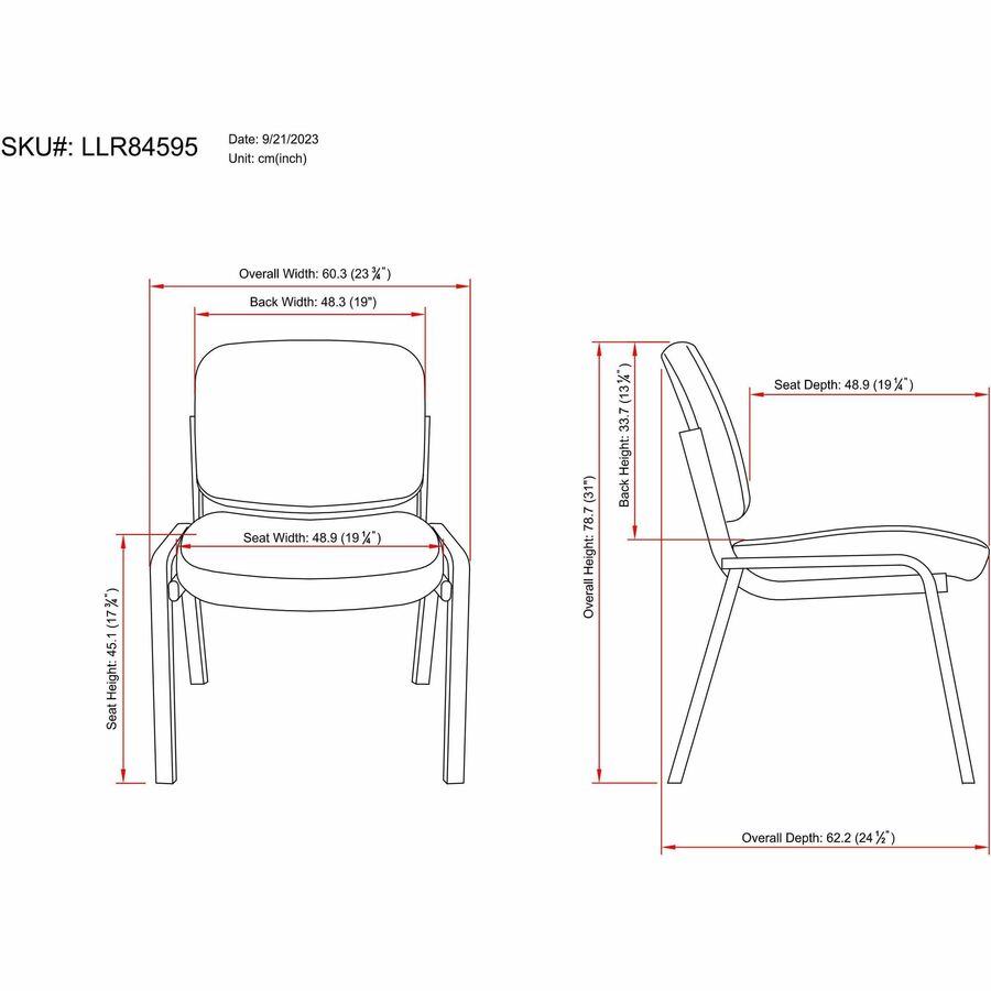 CHAIR;GUEST;4LEG;ARMLESS;LTHR - 7