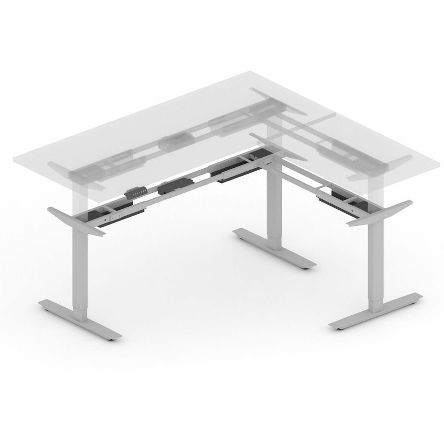 Lorell Sit-Stand 3rd-Leg Base - Silver Base - 275 lb Capacity - 45" Height x 51.60" Width x 26.40" Depth - Assembly Required - 1 Each