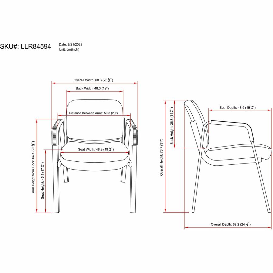 CHAIR;GUEST;4LEG;W/ARM;LTHR - 7