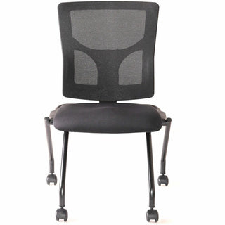 Lorell Conjure Mesh Training Chairs - Polyurethane, Molded Foam, Fabric Seat - Black - 2/Carton