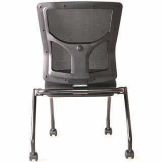 Lorell Conjure Mesh Training Chairs - Polyurethane, Molded Foam, Fabric Seat - Black - 2/Carton