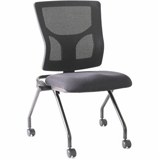 Lorell Conjure Mesh Training Chairs - Polyurethane, Molded Foam, Fabric Seat - Black - 2/Carton