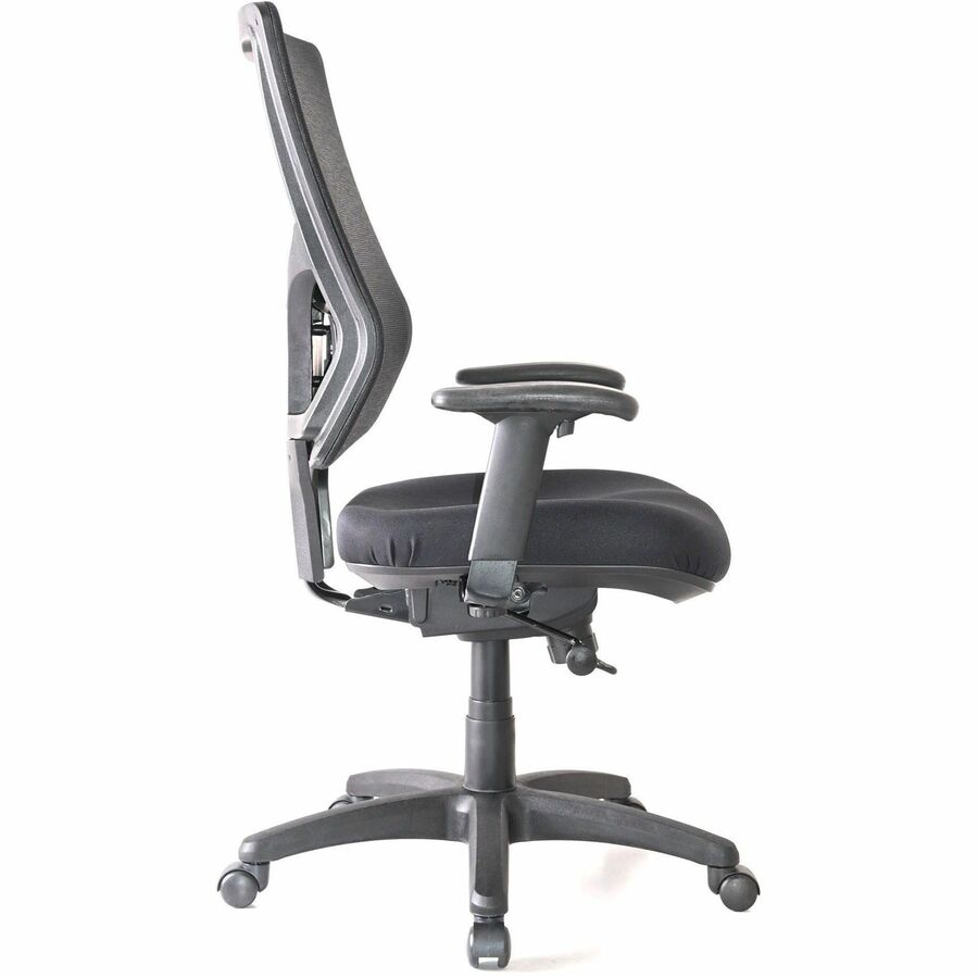 Lorell Conjure High-Back Swivel/Tilt Office Chair - Fabric, Polyurethane, Molded Foam Seat - High Back - Black - Armrest - 1 Each