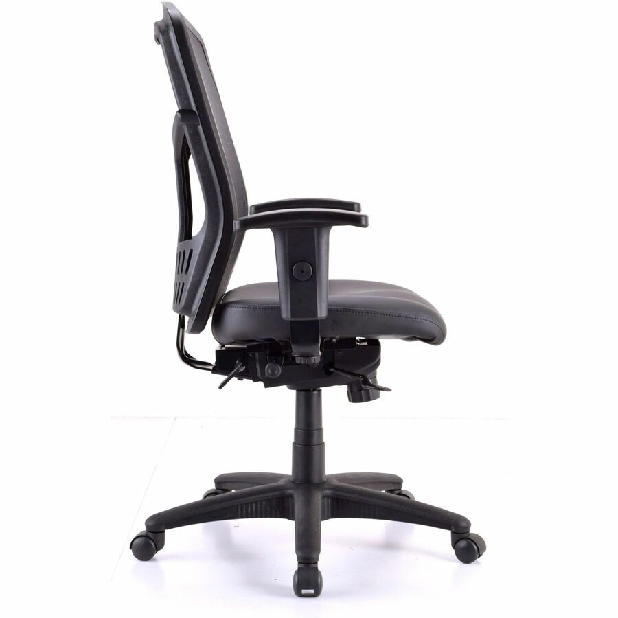 Lorell Executive High-back Swivel Chair - Antimicrobial Vinyl Seat - High Back - 5-star Base - Black - Armrest - 1 Each